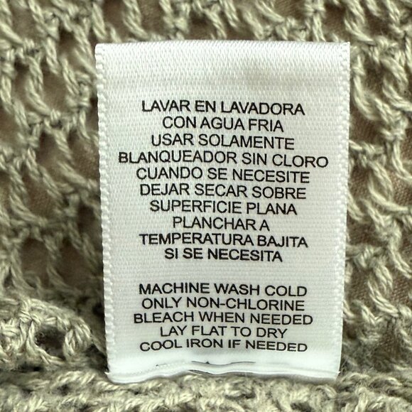 Derek Lam Open Stitch Army Green Wet Sand Crochet Tank Top Size L - Picture 6 of 7